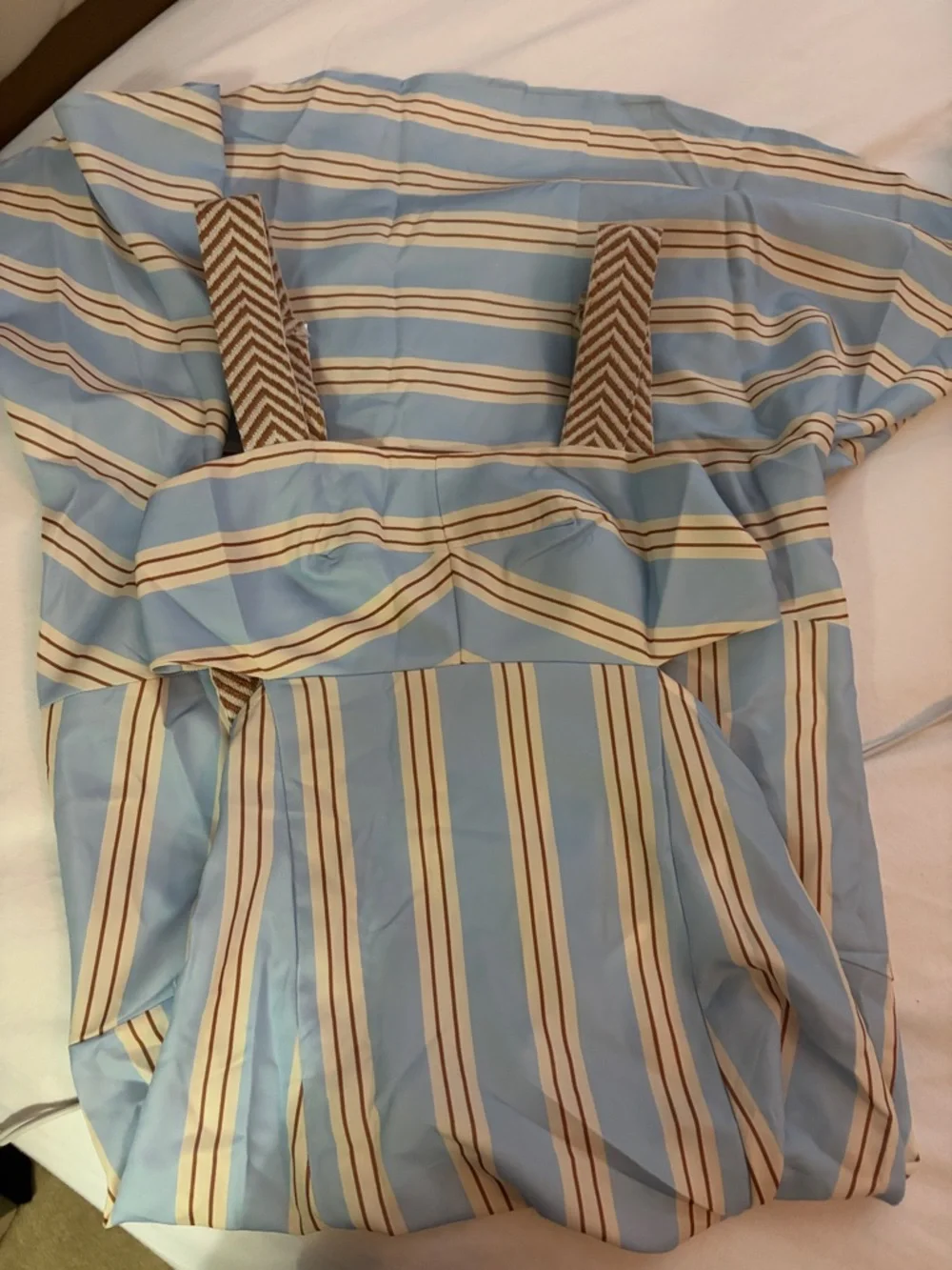Blue and White Striped Tie-Back Sundress - Picture 6 of 7